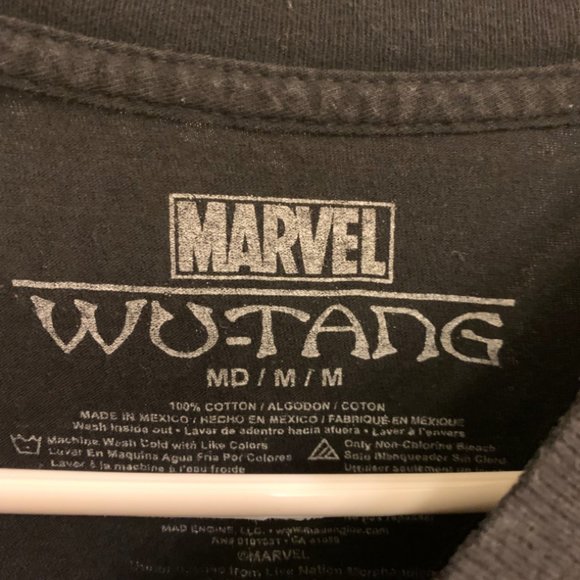Marvel Wu-Tang Wakanda Forever Black T Shirt Mens Size Medium - Picture 3 of 4